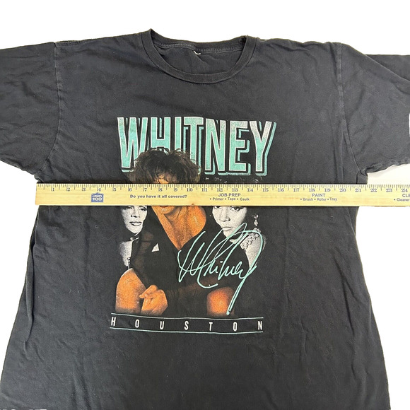 Vintage Y2K Whitney Houston T Shirt Unisex L/XL Black Retro Short Sleeve - Picture 3 of 5